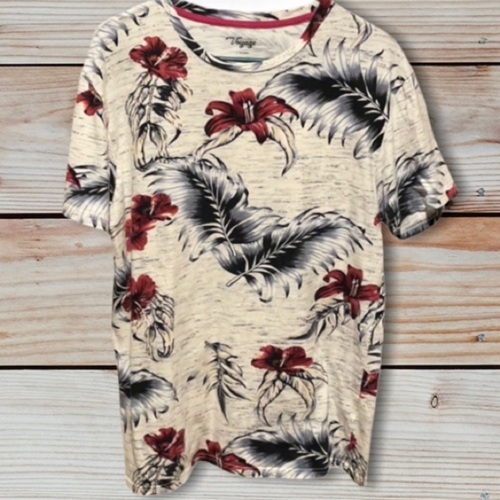 CRAFT + FLOW VOYAGE HIBISCUS PALM TROPICAL SHIRT